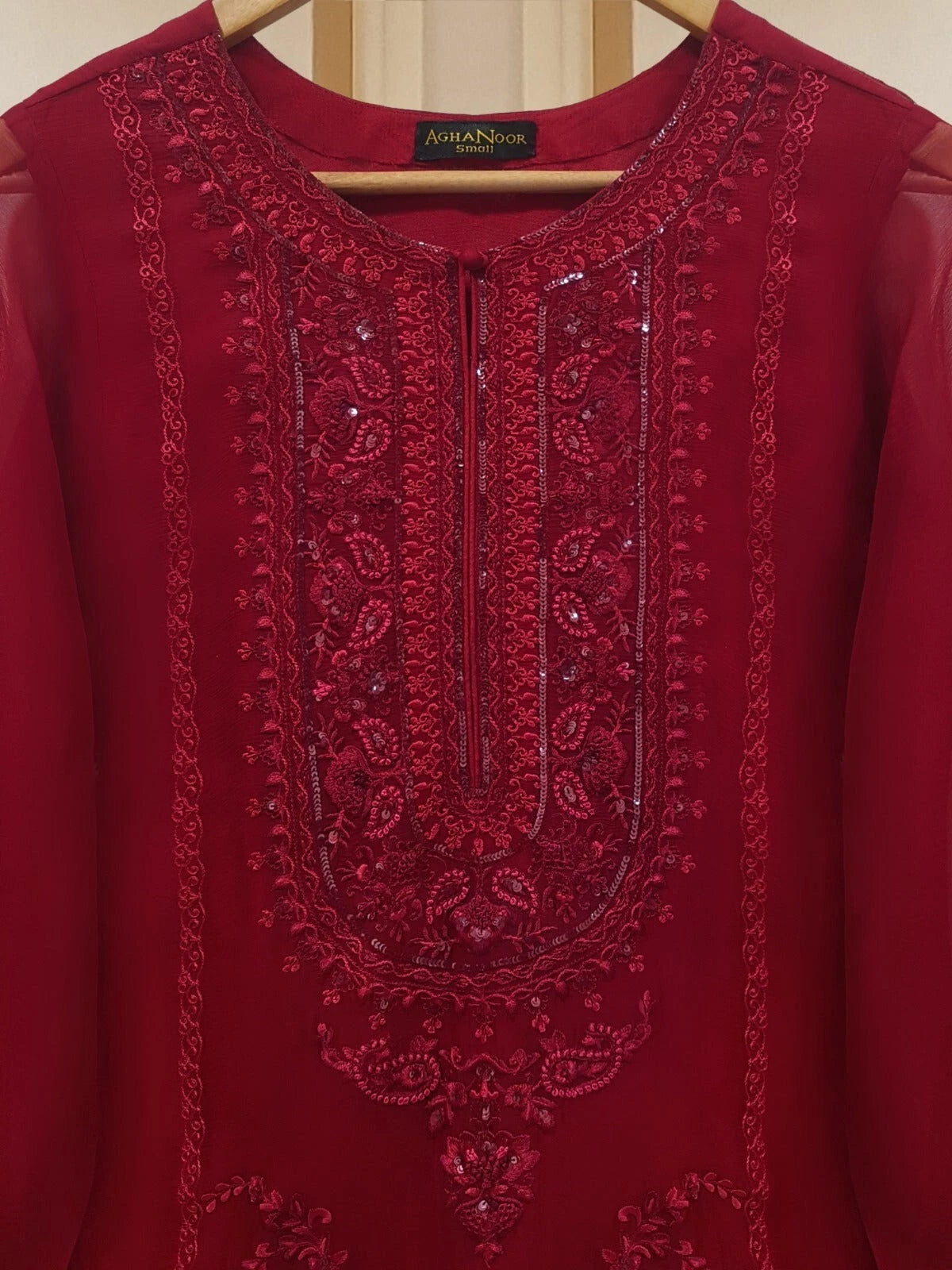 Aghanoor Embroidered Organza 3 Piece Suit