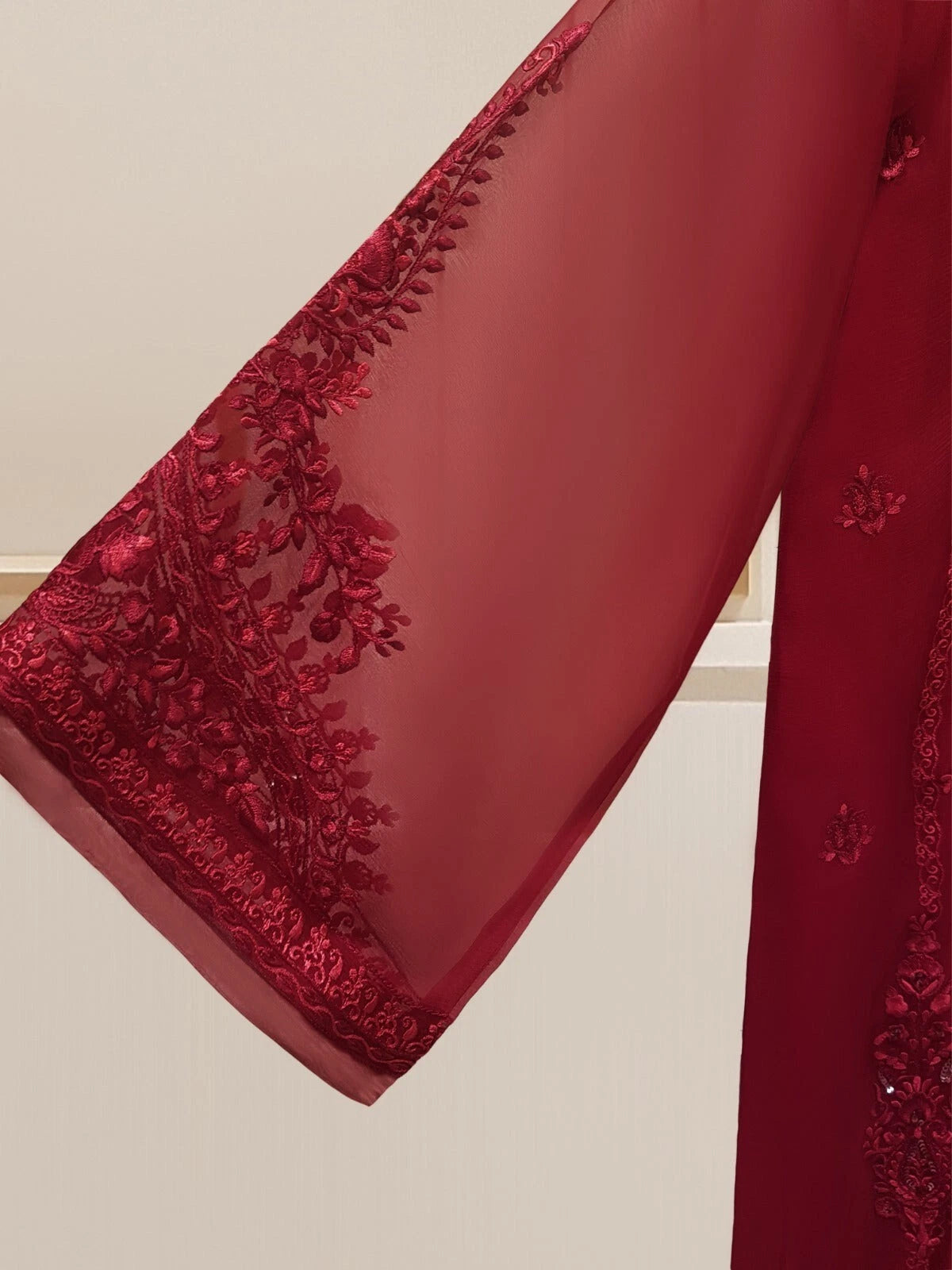 Aghanoor Embroidered Organza 3 Piece Suit