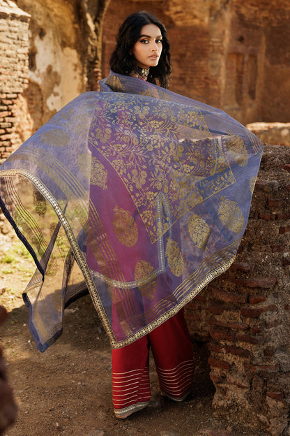 Charizma Embroidered Raw Silk 3 Piece Suit