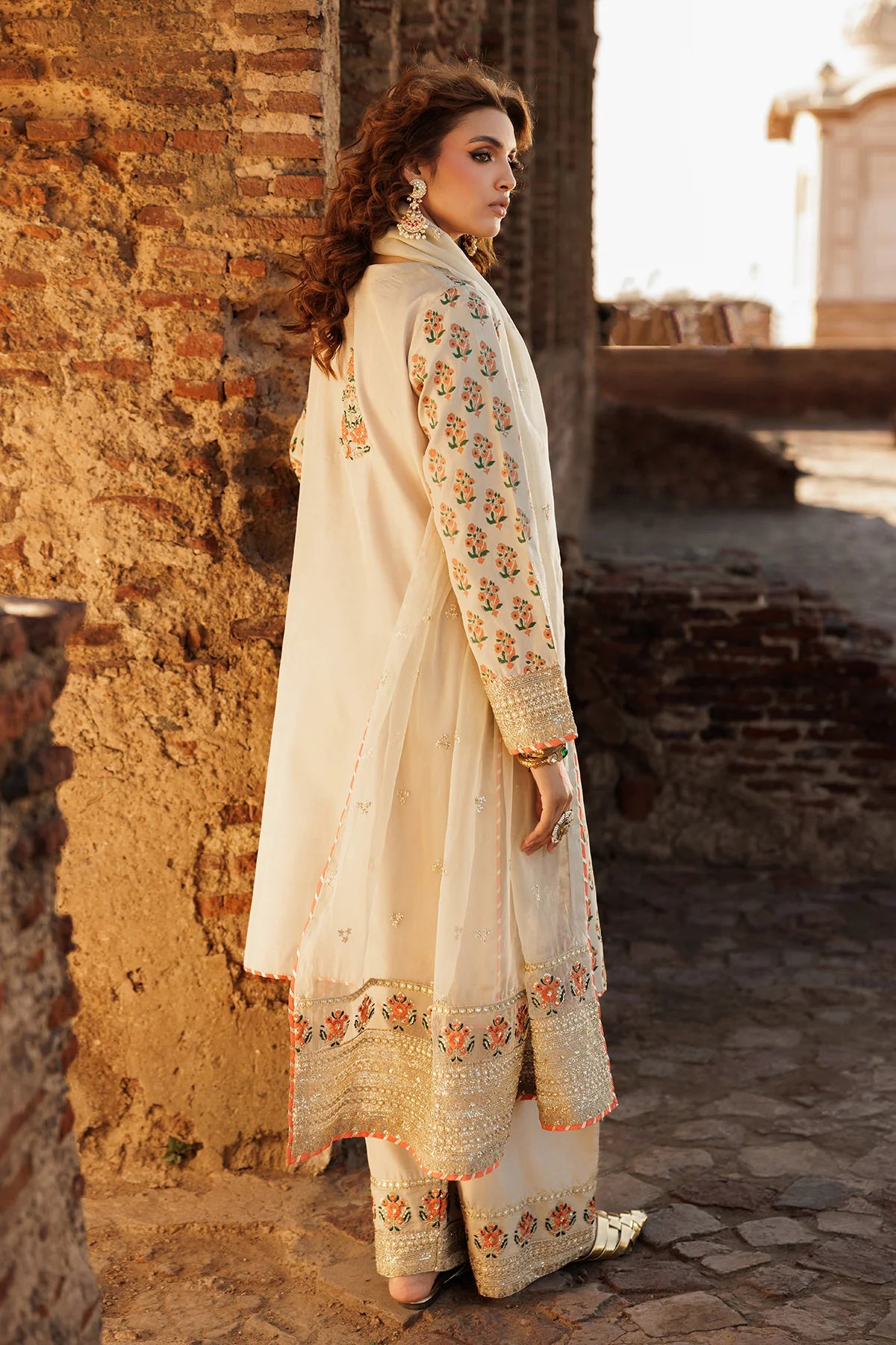 Charizma Embroidered Raw Silk 3 Piece Suit