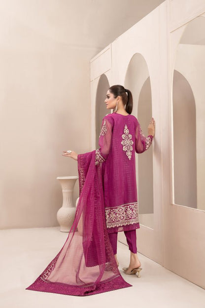 Tawakkal Stitched Embroidered Fancy Organza 3 Piece Suit