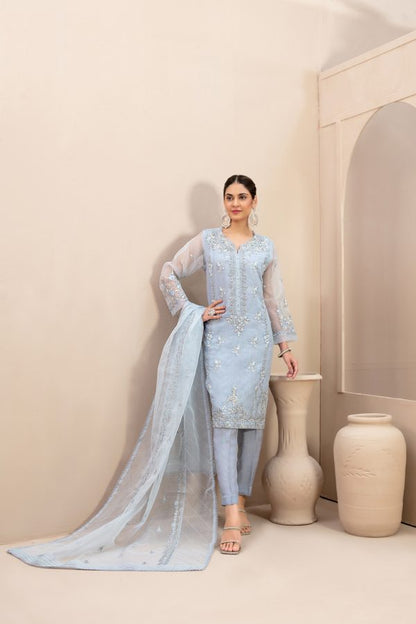 Tawakkal Stitched Embroidered Fancy Organza 3 Piece Suit