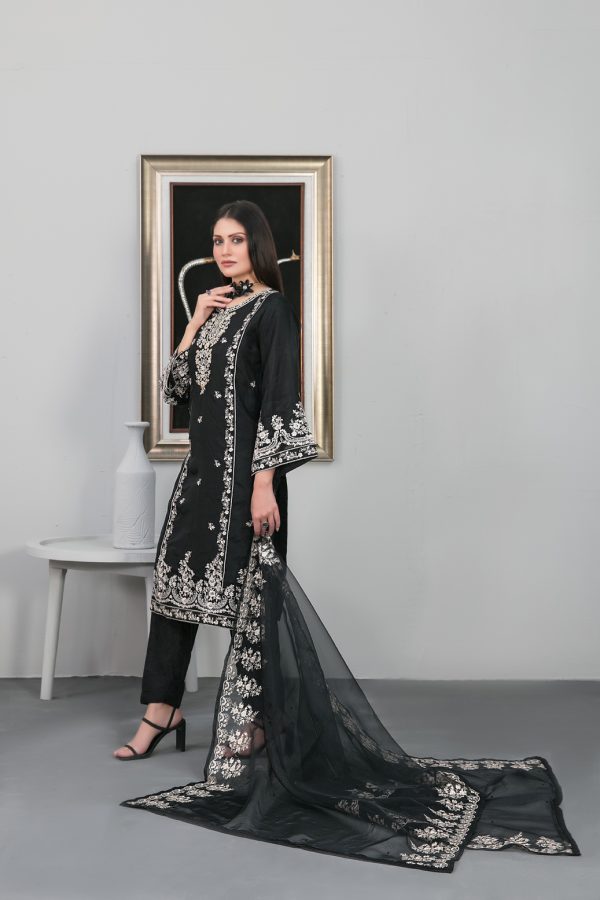 Tawakkal Stitched Embroidered Fancy Organza 3 Piece Suit