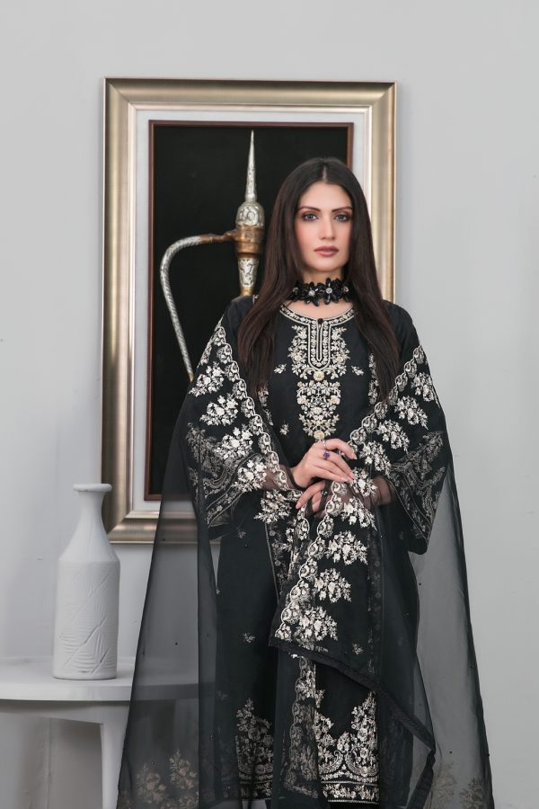 Tawakkal Stitched Embroidered Fancy Organza 3 Piece Suit