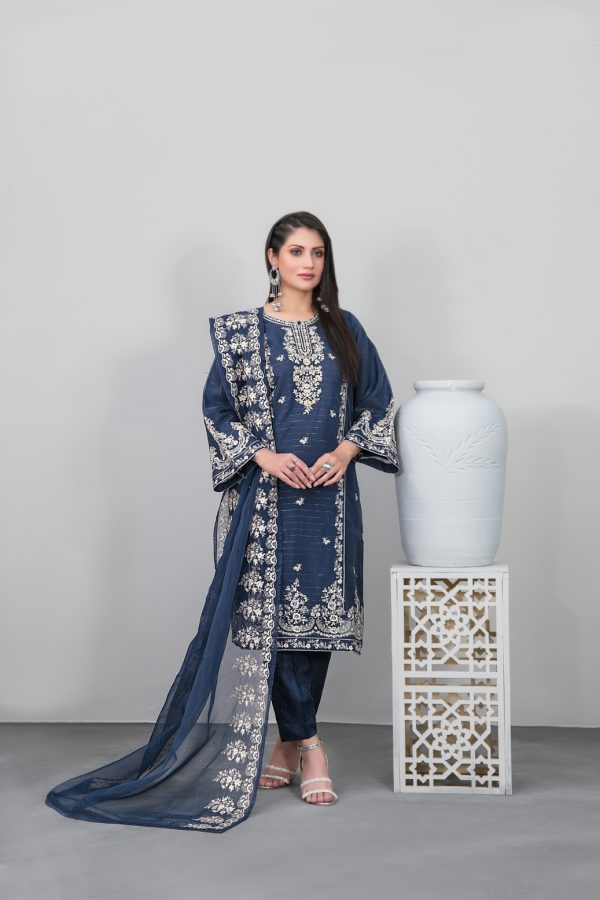 Tawakkal Stitched Embroidered Fancy Organza 3 Piece Suit