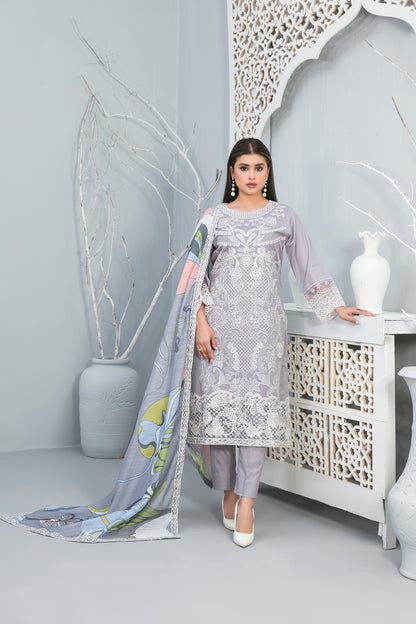 Tawakkal Chikankari Embroidered Lawn 3 Piece