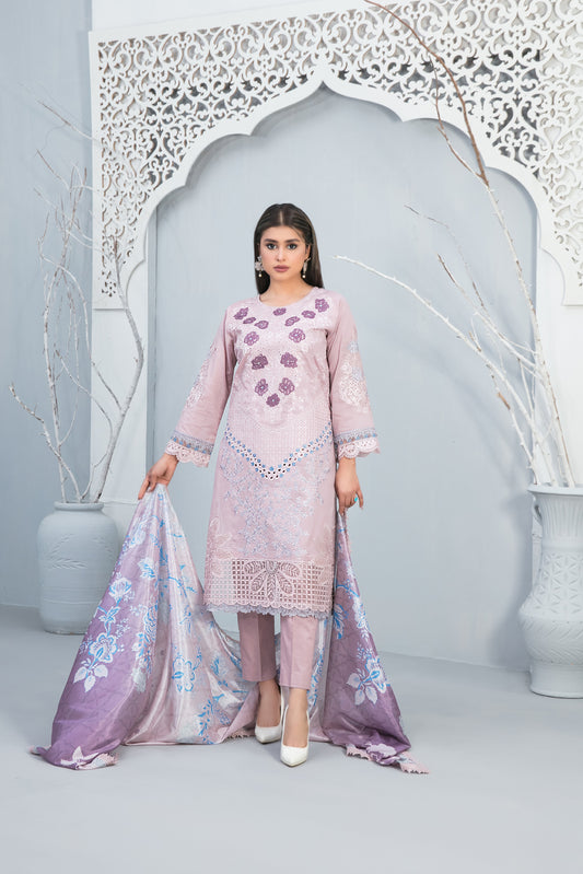 Tawakkal Chikankari Embroidered Lawn 3 Piece