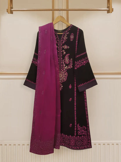 AGHANOOR 3 PIECE VELVET EMBROIDERED SUIT