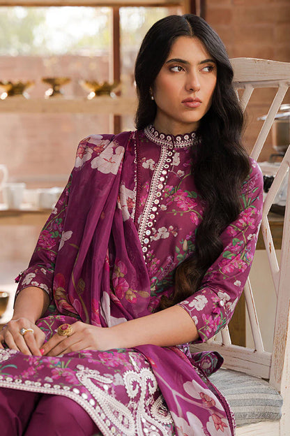 Iris Mauve by Cross Stitch - Premium Embroidered Lawn with Silk Dupatta