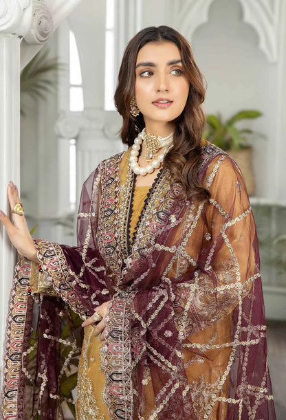 Adan's Libas Organza Embroidered 3 Piece Suit