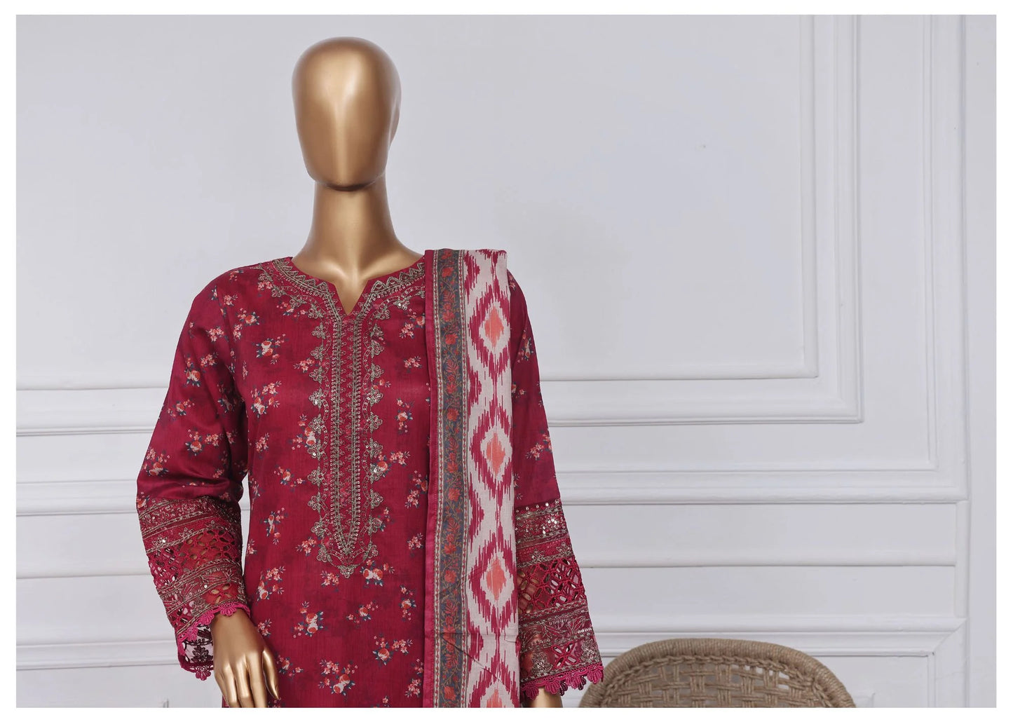 Sadabahar Malika Embroidered & Printed Festive Lawn 3 Piece
