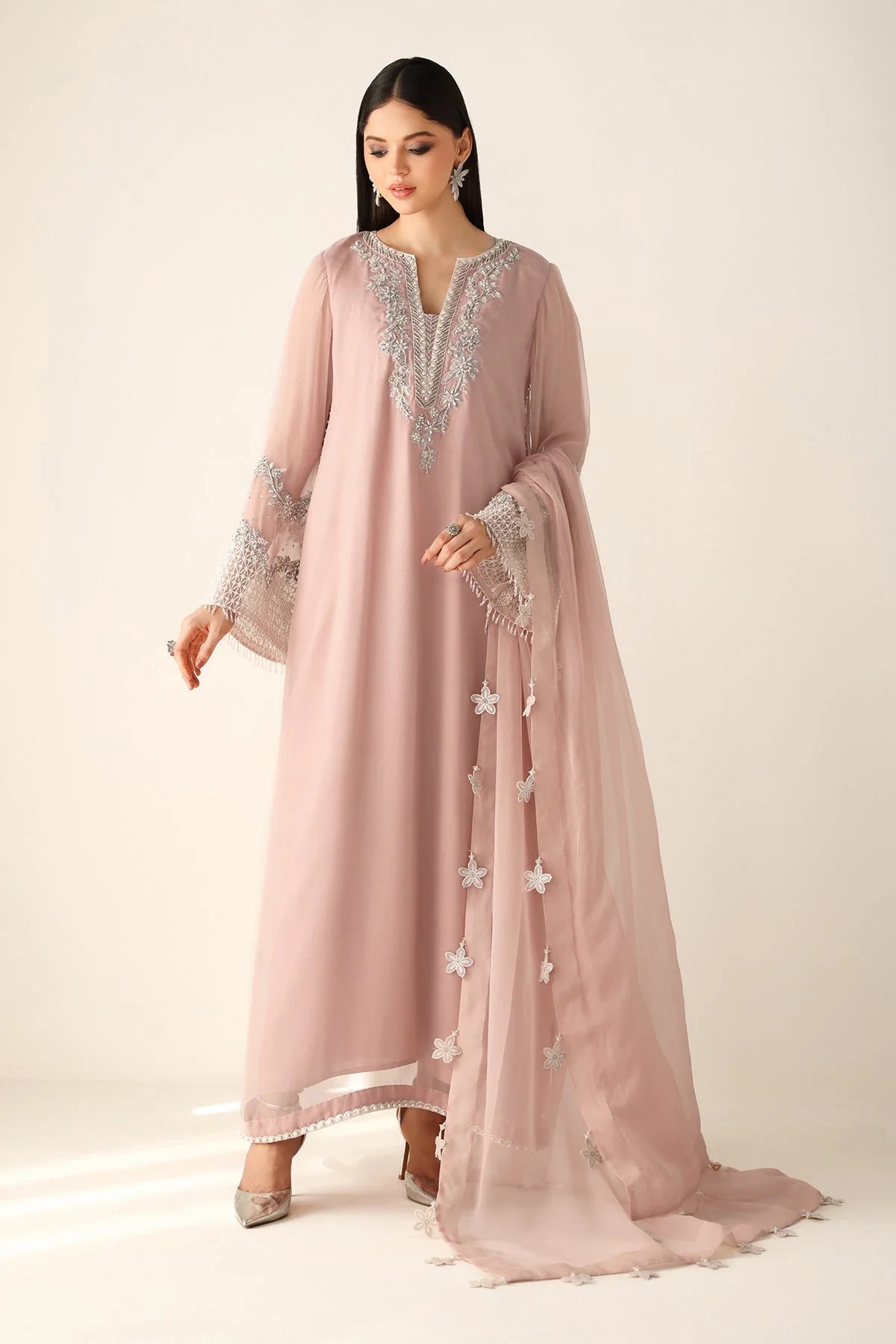 Baroque Luxury Pret Embroidered Chiffon 3 Piece