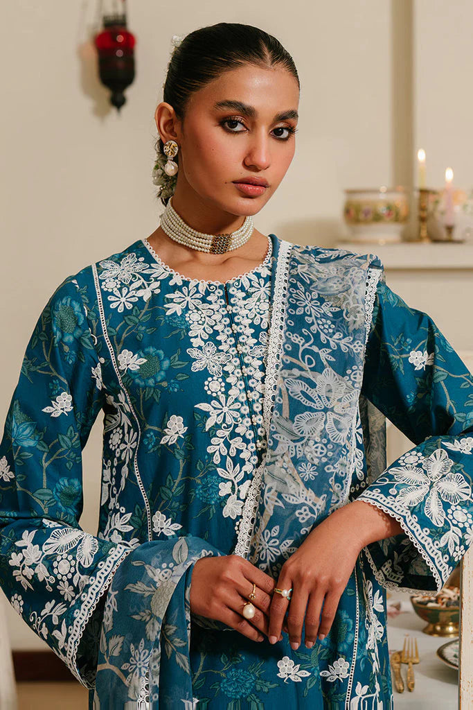 Ice Bloom by Cross Stitch - Premium Embroidered Lawn with Chiffon Dupatta