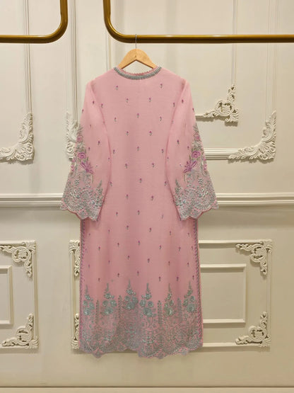 Aghanoor Embroidered Luxury Cotton Net 3 Piece