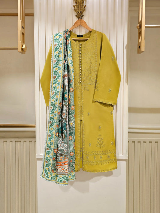 AGHANOOR 3 PIECE EMBROIDERED LAWN SUIT