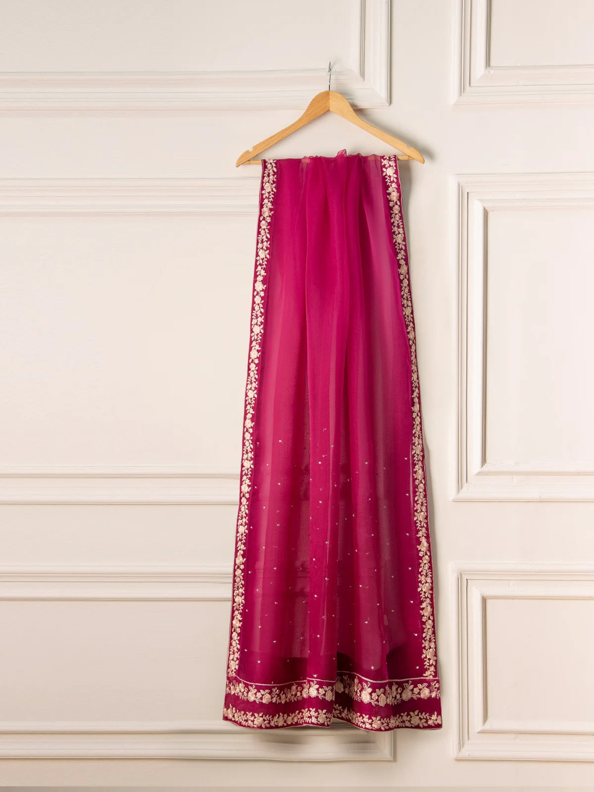 AGHANOOR 3 PIECE PURE COTTON NET EMBROIDERED SUIT