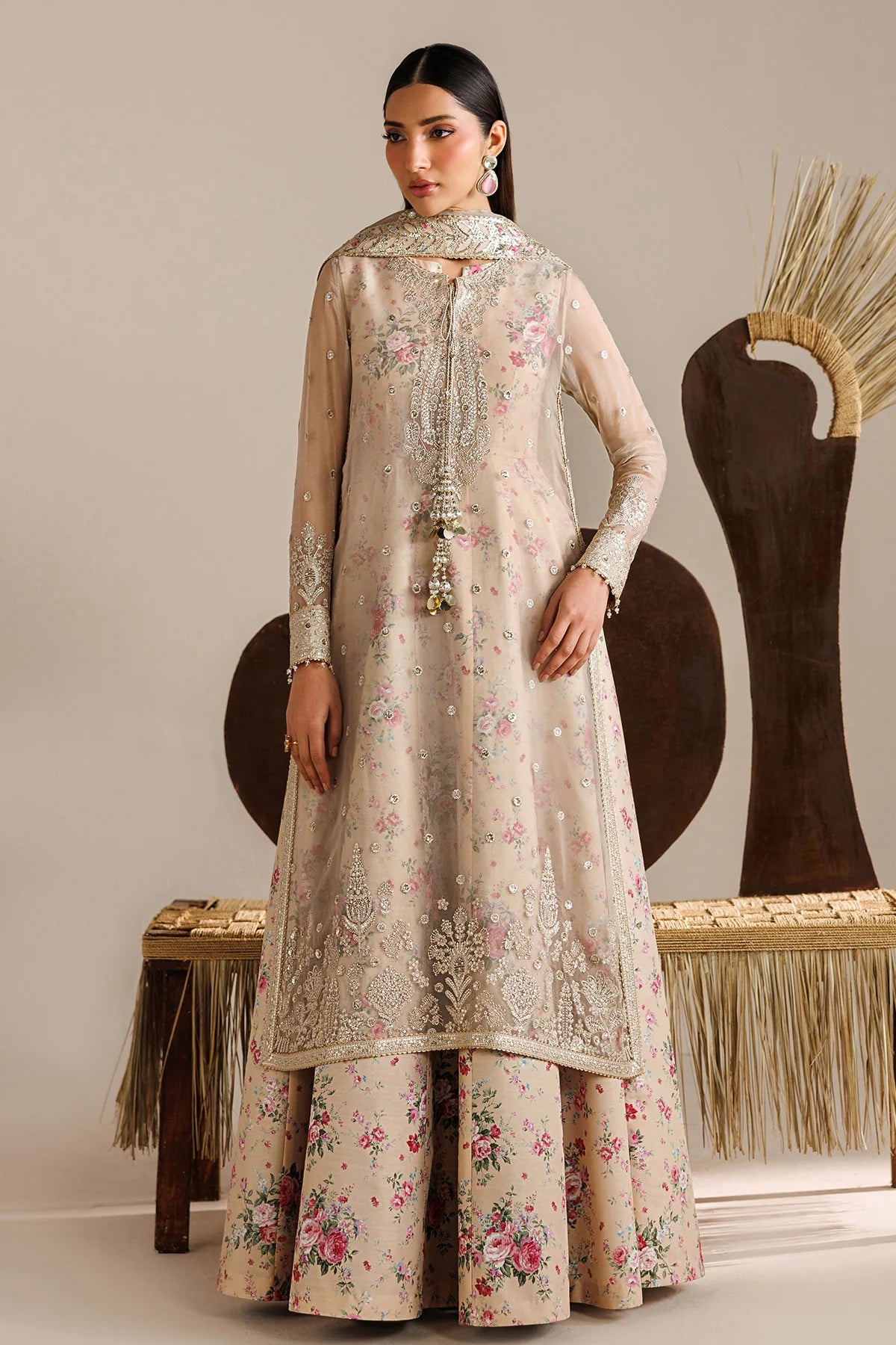 Jazmin Semi-formals Embroidered Chiffon 4 Piece Suit