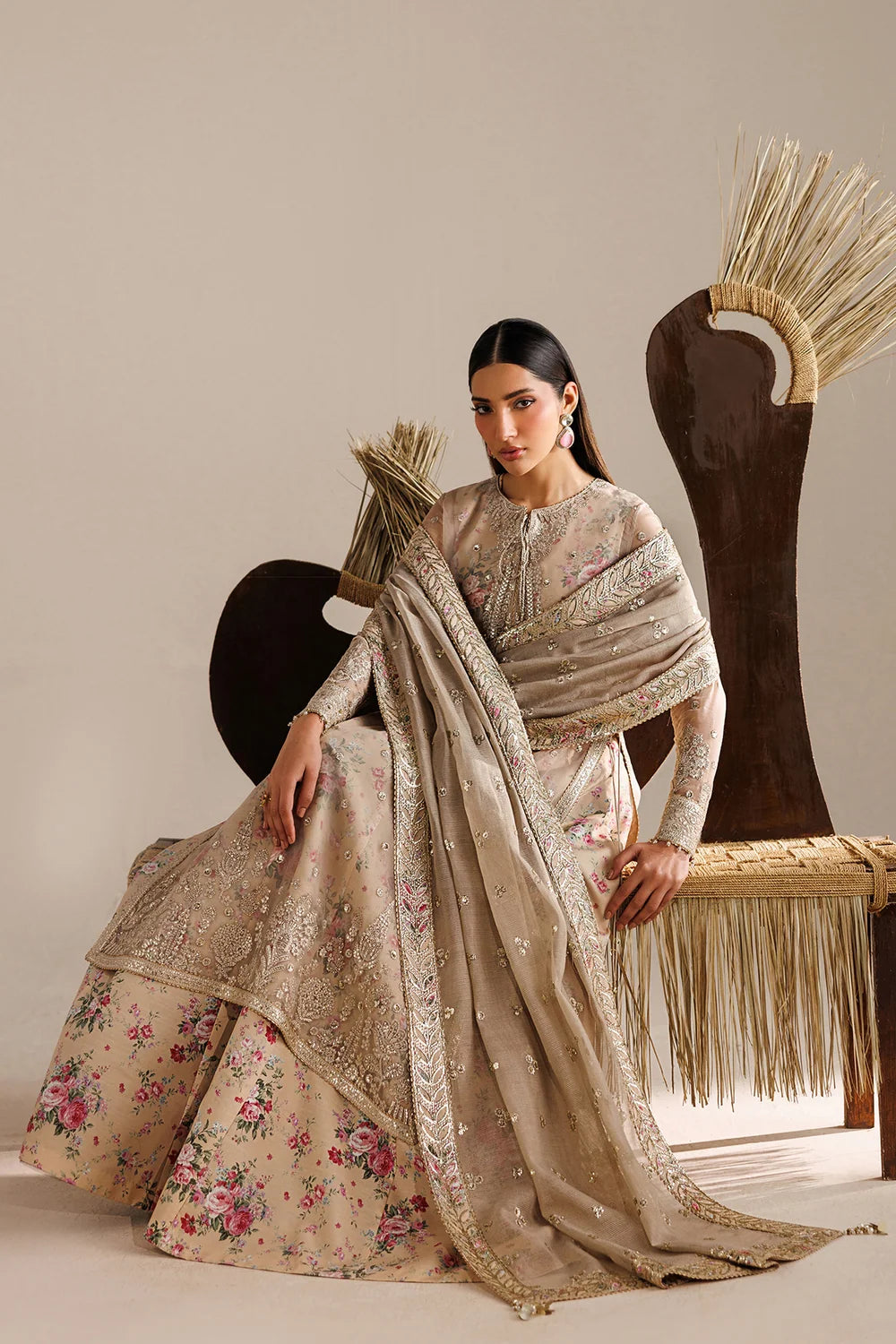 Jazmin Semi-formals Embroidered Chiffon 4 Piece Suit