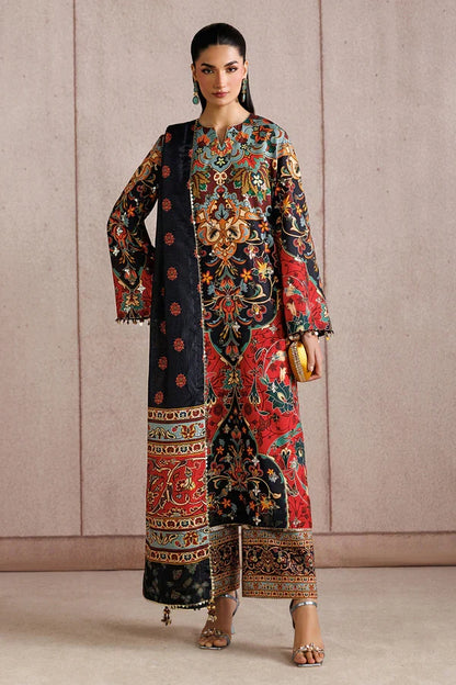 Jazmin Premium Embroidered Raw Silk 3 Piece Suit-UR 7083