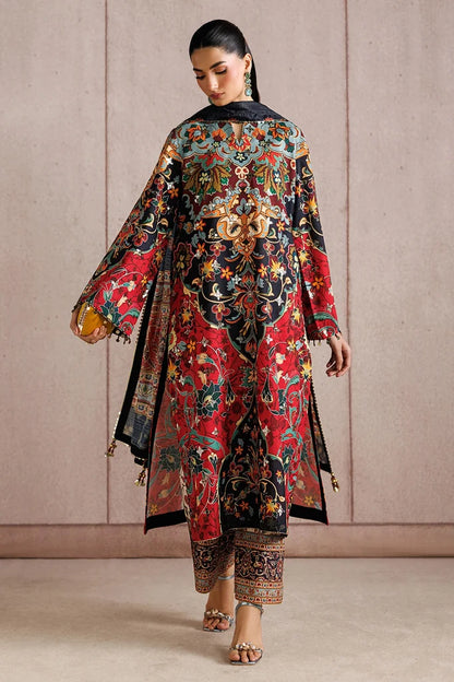 Jazmin Premium Embroidered Raw Silk 3 Piece Suit-UR 7083