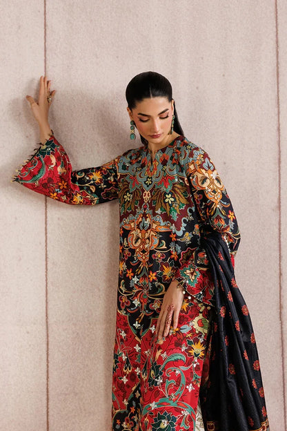 Jazmin Premium Embroidered Raw Silk 3 Piece Suit-UR 7083