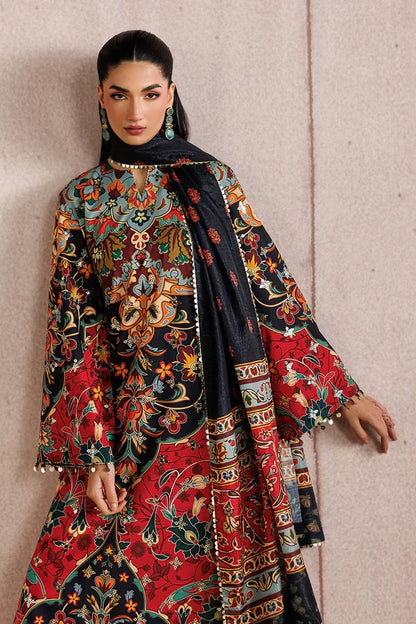 Jazmin Premium Embroidered Raw Silk 3 Piece Suit-UR 7083