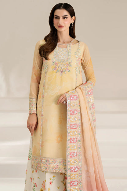 Farasha Embroidered & Digital Printed Chiffon 3 Piece-Floral Ray