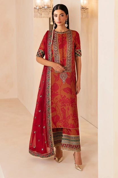 Premium Embroidered Raw Silk 3 Piece Suit