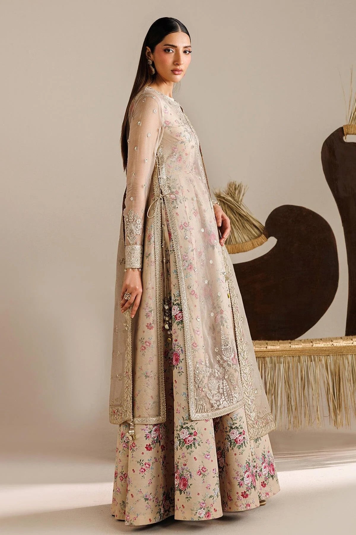 Jazmin Semi-formals Embroidered Chiffon 4 Piece Suit