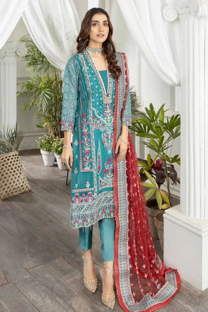 Adans Libas Organza Embroidered 3 Piece Suit