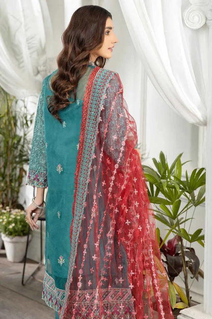 Adans Libas Organza Embroidered 3 Piece Suit