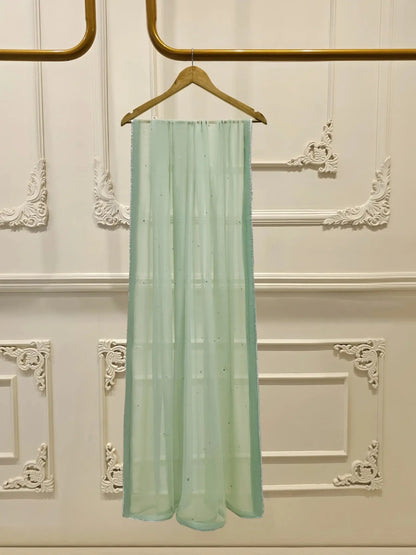 AGHANOOR COTTON NET EMB SUIT WITH CHIFFON DUPATTA