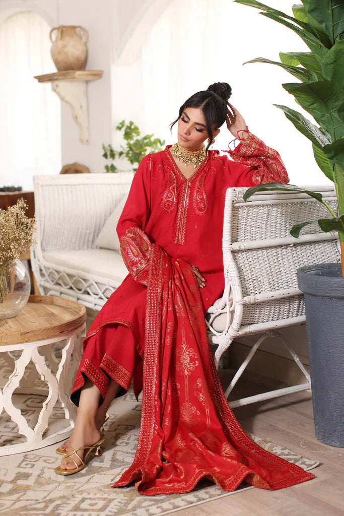 Charizma Embroidered Silk Jacquard 3 Piece Suit