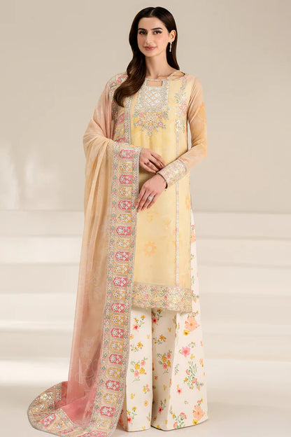Farasha Embroidered & Digital Printed Chiffon 3 Piece-Floral Ray