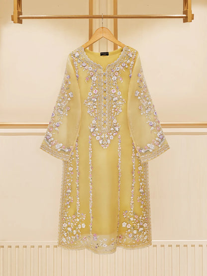 AGHANOOR 3 PIECE PURE ORGANZA EMBROIDERED SUIT