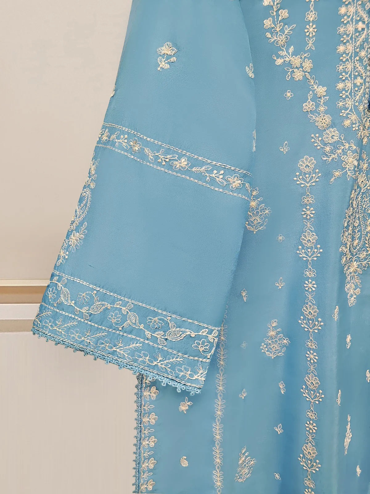 AGHANOOR 100% PURE EMB RAW SILK BROIDERED SHIRT WITH PANT