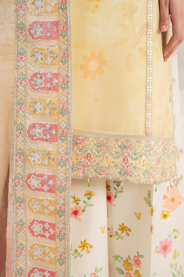 Farasha Embroidered & Digital Printed Chiffon 3 Piece-Floral Ray