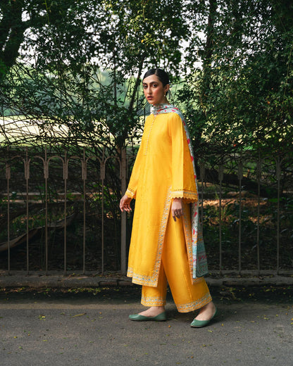 AGHANOOR PIMA COTTON CHIKANKARI EMBROIDERED SHIRT & DUPATTA