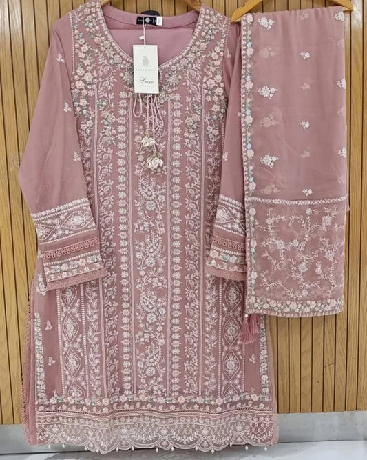 Sada-E-Noor Embroidered Chiffon 3 Piece