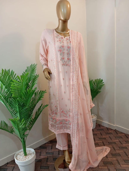 Sada-E-Noor Embroidered Chiffon 3 Piece