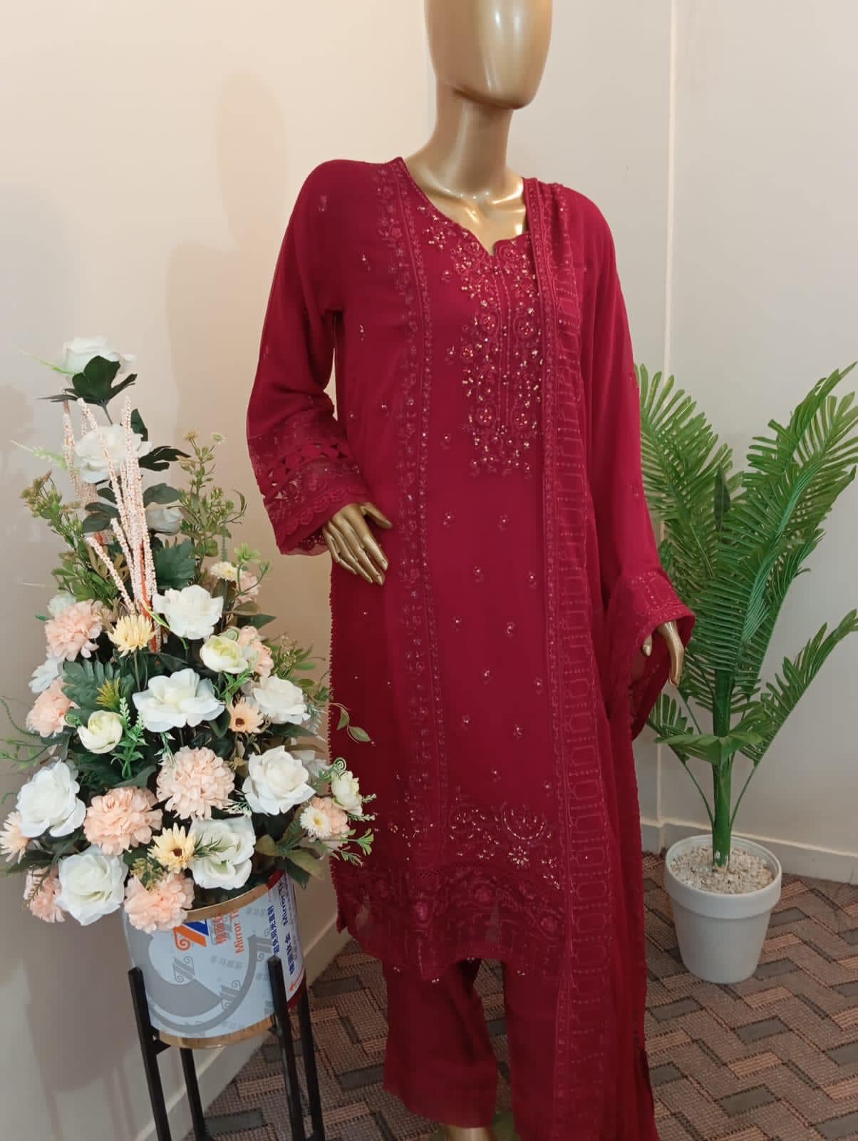 Sada-E-Noor Embroidered Chiffon 3 Piece