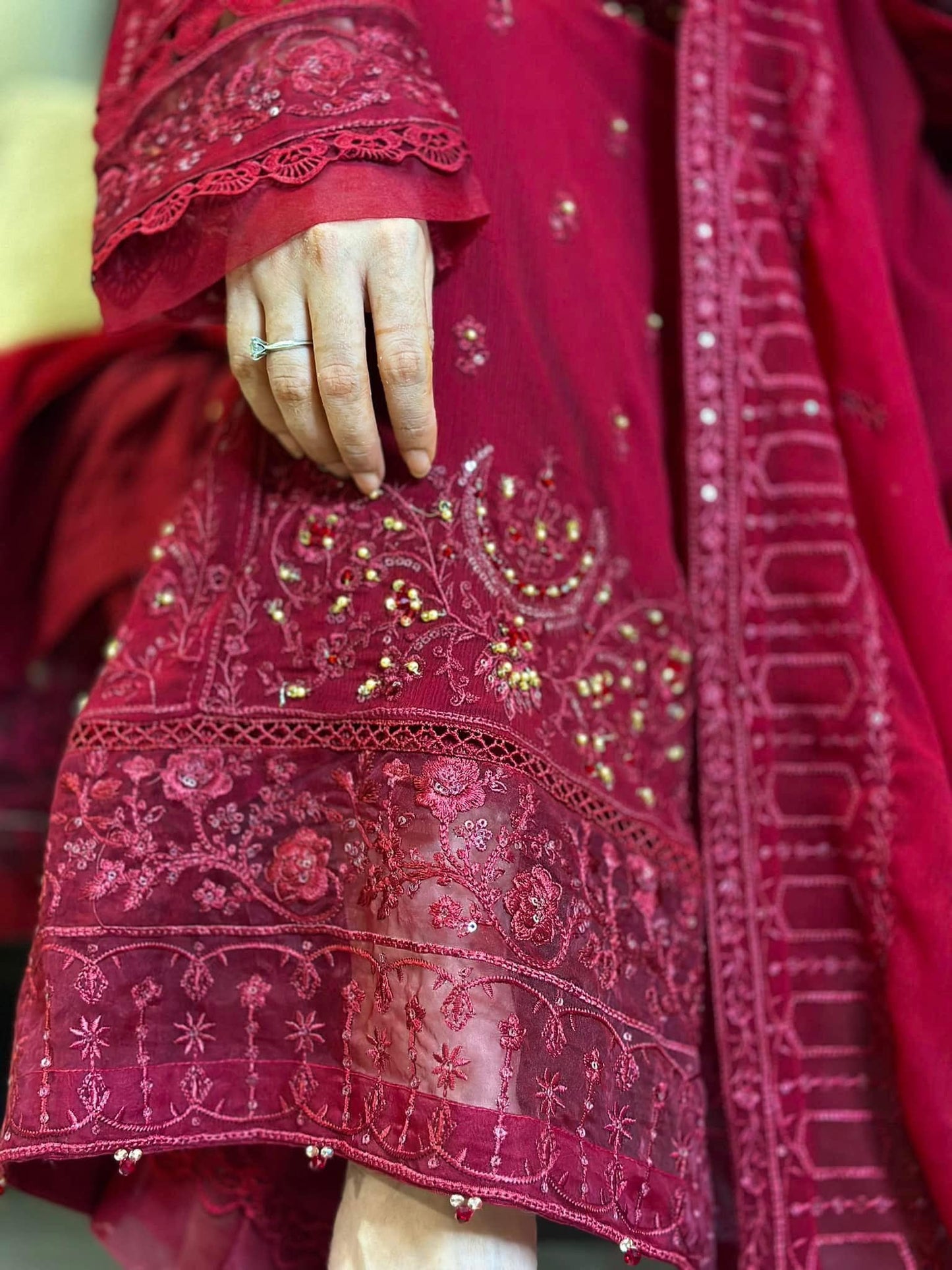 Sada-E-Noor Embroidered Chiffon 3 Piece