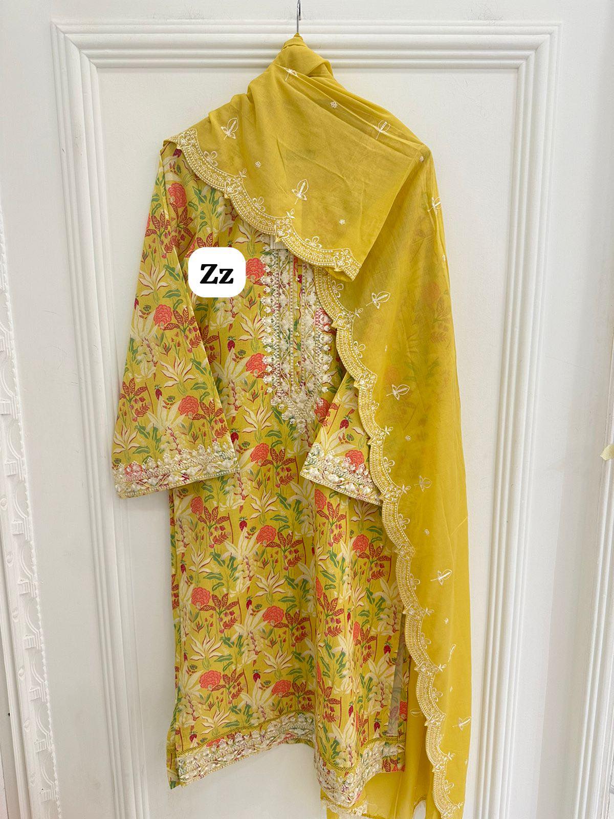 AGHANOOR CAMBRIC COTTON EMB SHIRT and DUPATTA