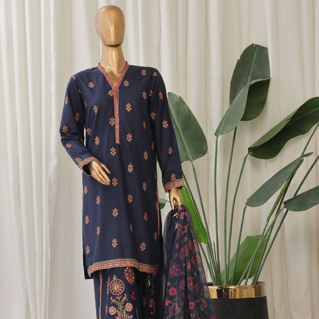 Bin Saeed Embroidered Festive Formal Cambric Lawn 3 Piece