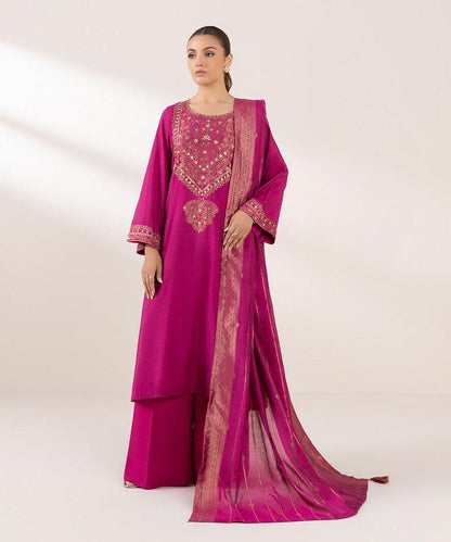 SAPPHIRE SILK EMBROIDERED 3 PIECE SUIT
