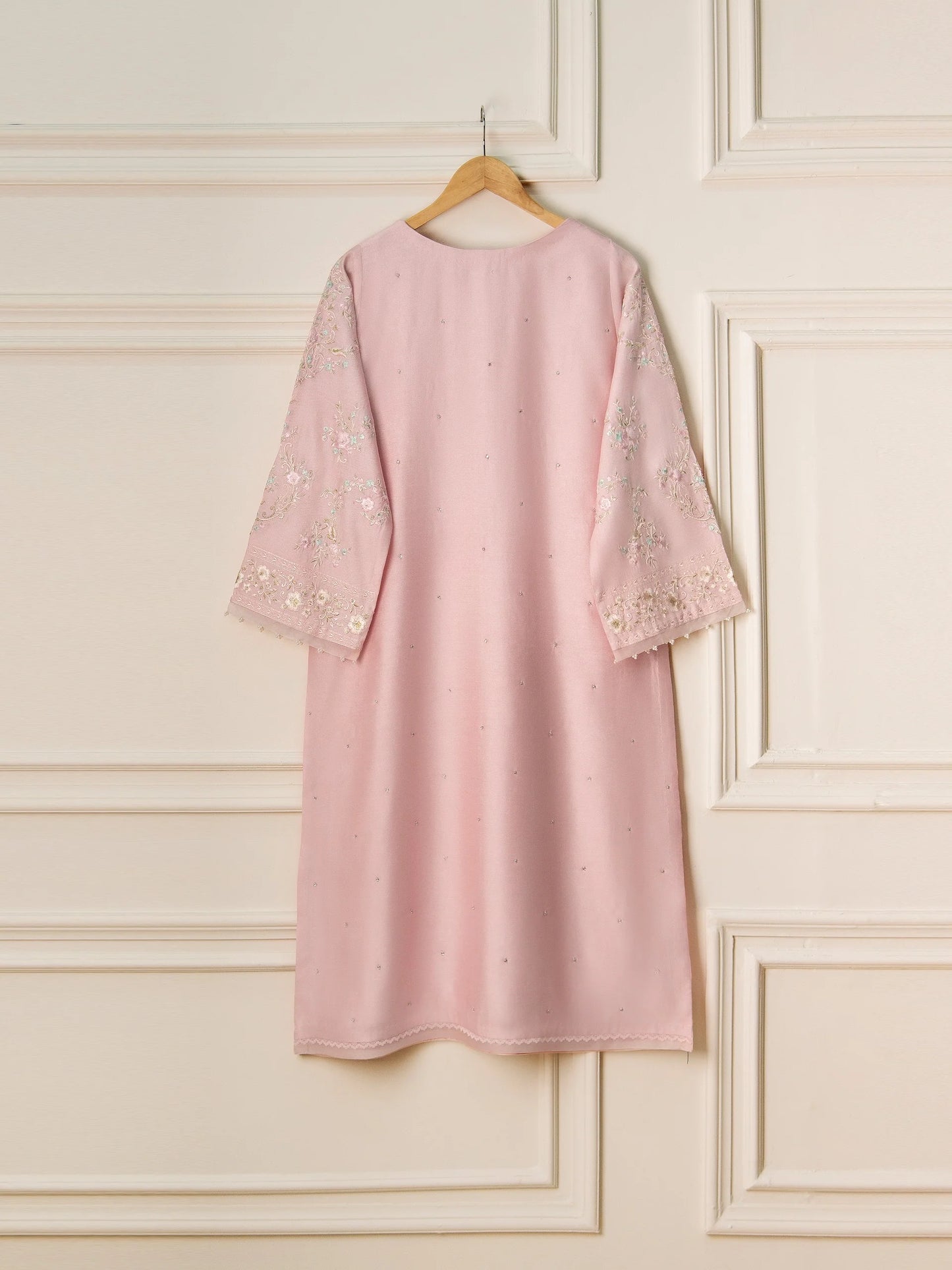 AGHANOOR 2 PIECE PURE SILK NET EMBROIDERED SUIT