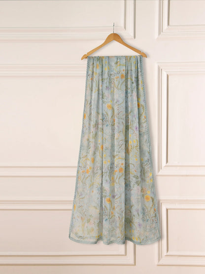 AGHANOOR 3 PC PURE SILK NET SUIT WITH FARSHI SALWAR