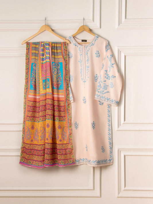 AGHANOOR EMBROIDERED KARANDI SHIRT WITH DUPATTA