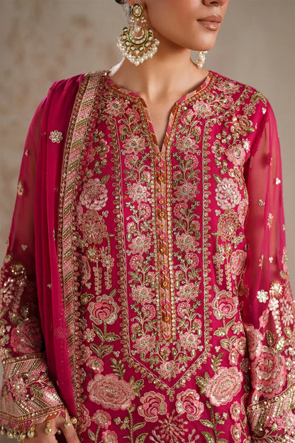 Baroque Wedding Formals: Luxury Embroidered Chiffon 3 Piece