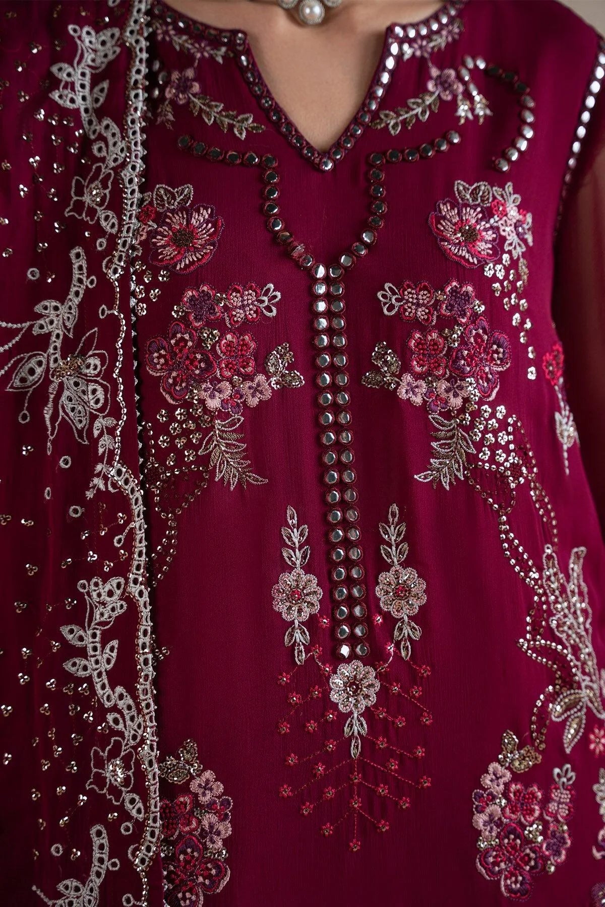 NUREH AMAYA LUXURY EMBROIDERED CHIFFON 3 PIECE-FESTIVE COLLECTION